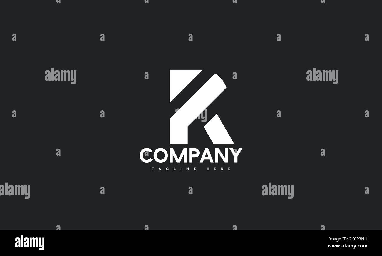 Modello di logo R con lettera minima Illustrazione Vettoriale