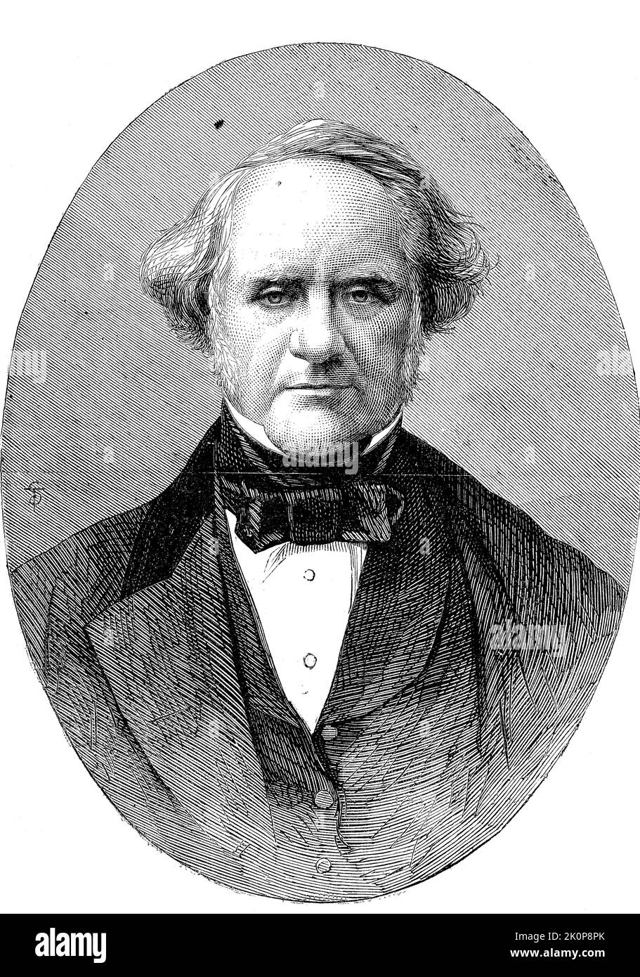 George Peabody, 18. Febbraio 1795 - 4. 1869 novembre, War ein Geschäftsmann und Investmentbanker sowie der größte Philanthrop seiner Zeit in den Vereinigten Staaten und Großbritannien / George Peabody, 18 febbraio 1795 - 4 novembre 1869, è stato un imprenditore e un banchiere di investimento, E il più grande filantropo del suo tempo negli Stati Uniti e in Gran Bretagna, Historisch, ristoratore digitale Reproduktion einer Originalvorlage aus dem 19. Jahrhundert, genaues Originaldatum nicht bekannt / riproduzione storica, digitale migliorata di un originale del 19th ° secolo, Foto Stock