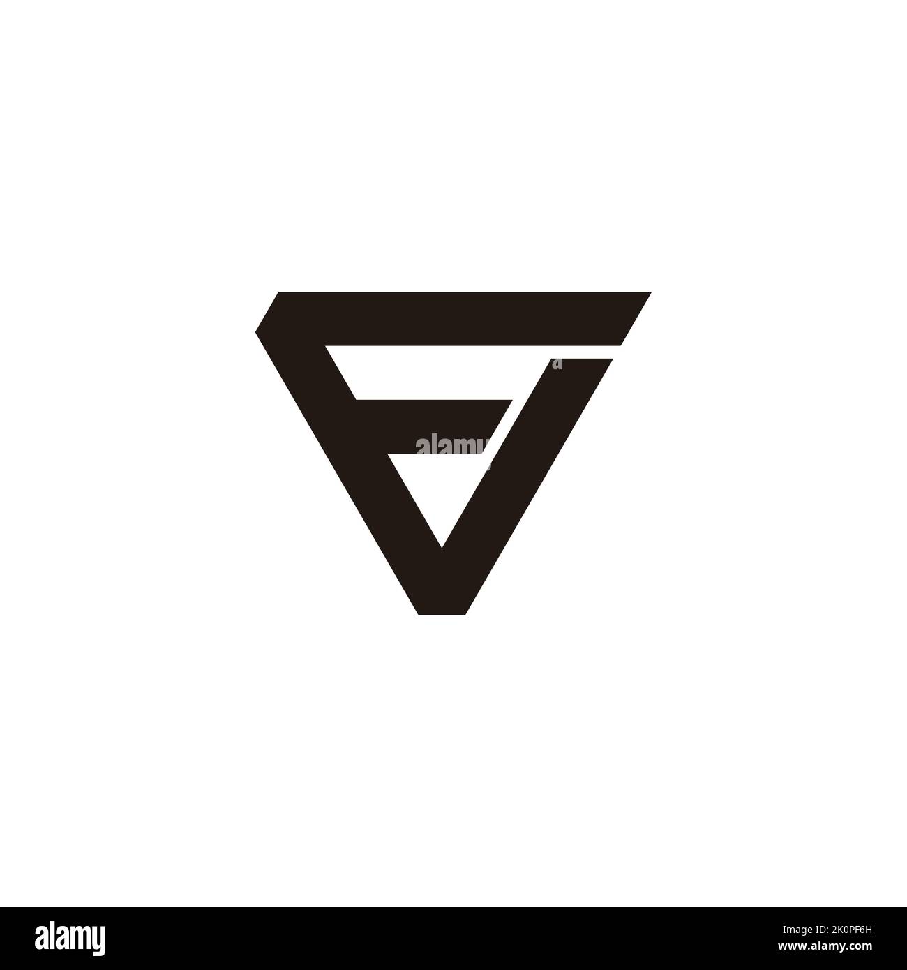 lettera fv semplice triangolo geometrico logo vettore Illustrazione Vettoriale
