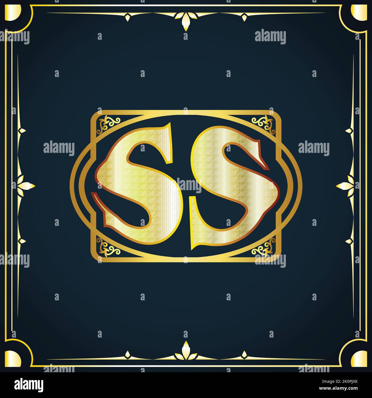 Lettera iniziale SS modello di logo di lusso reale Illustrazione Vettoriale