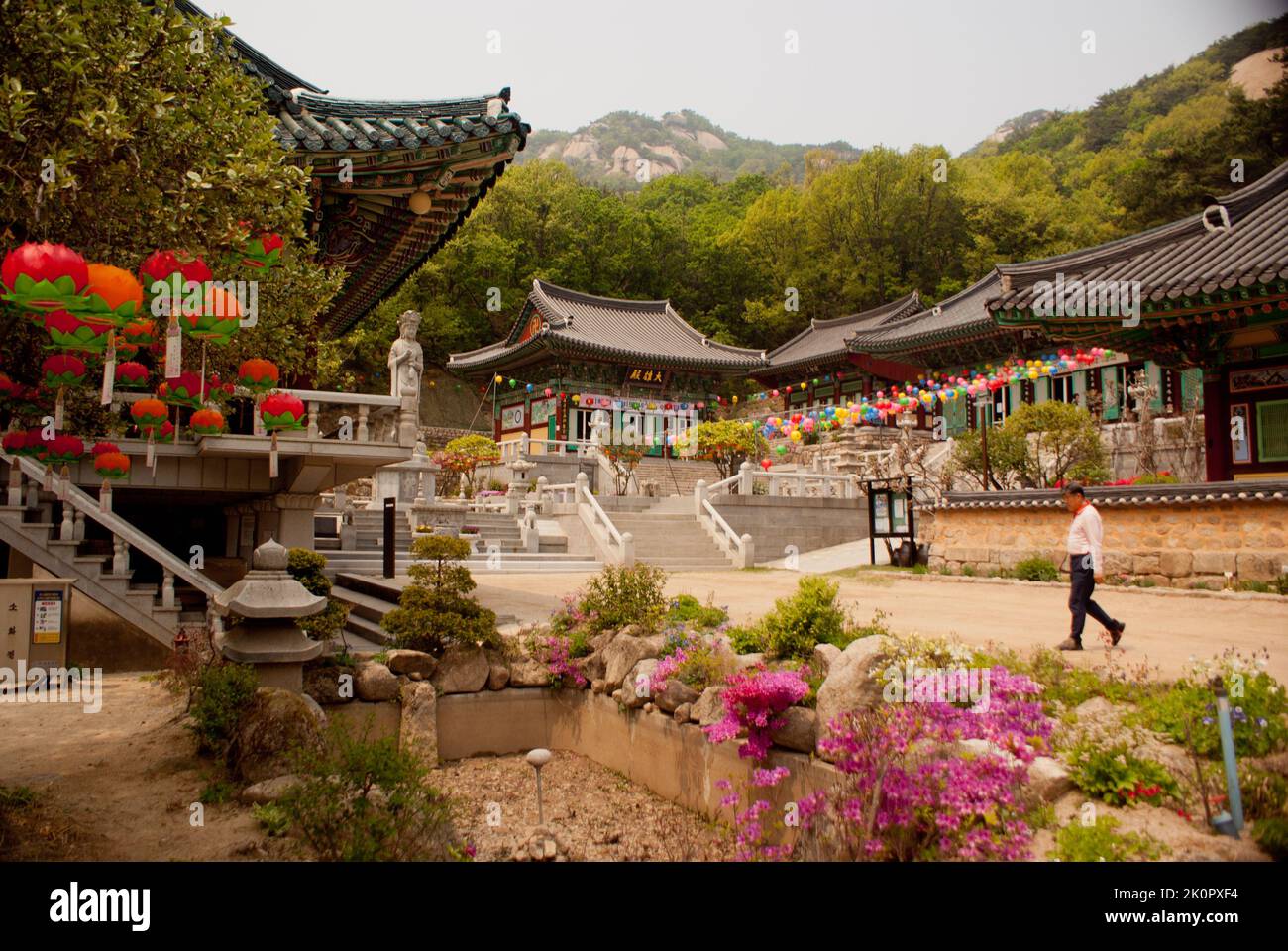 Tempio buddista di Hoeryongsa a Bukhasan, Seul, Corea del Sud Foto Stock
