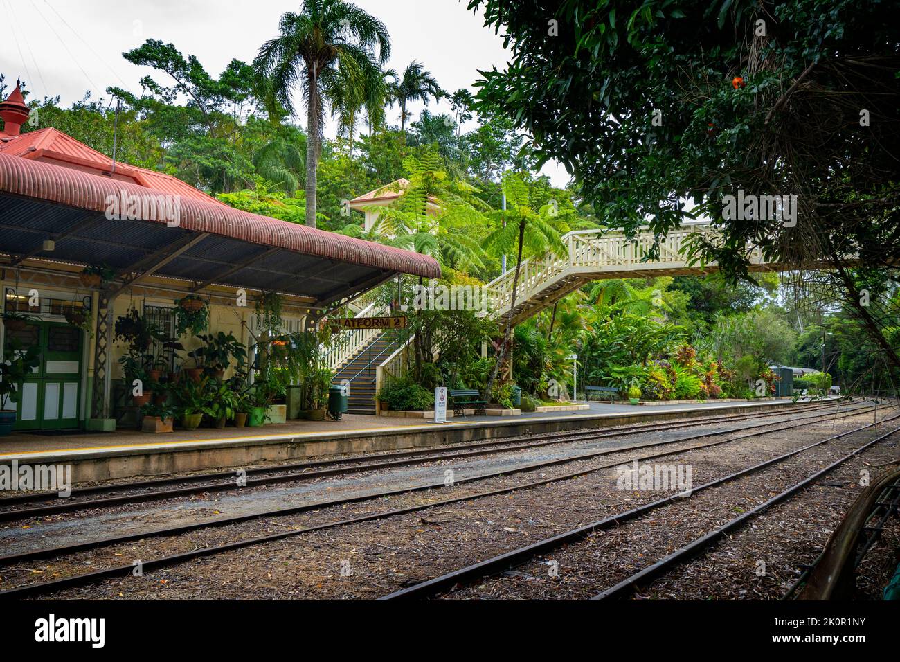 Kuranda Scenic Railway Station, Kuranda, Atherton Tablelands, far North Queensland, Australia Foto Stock