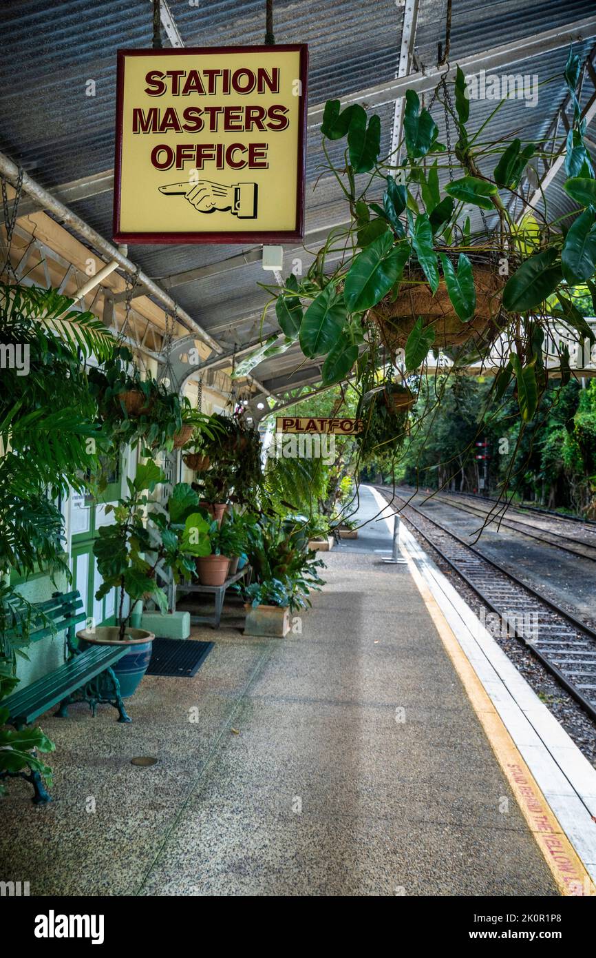 Kuranda Scenic Railway Station, Kuranda, Atherton Tablelands, far North Queensland, Australia Foto Stock