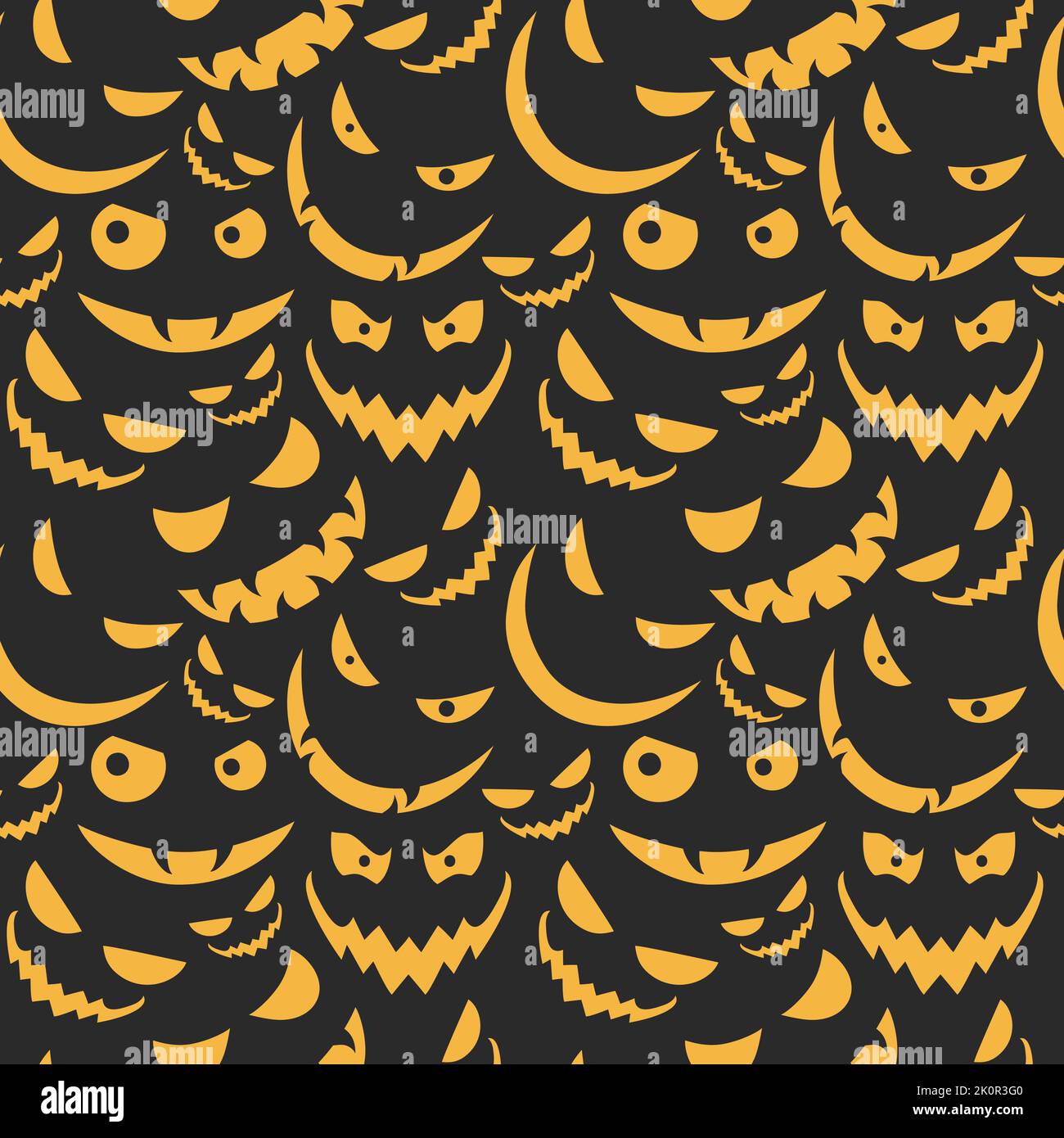 Motivo con elementi retrò di Halloween in stile anni '70s. Illustrazione Vettoriale