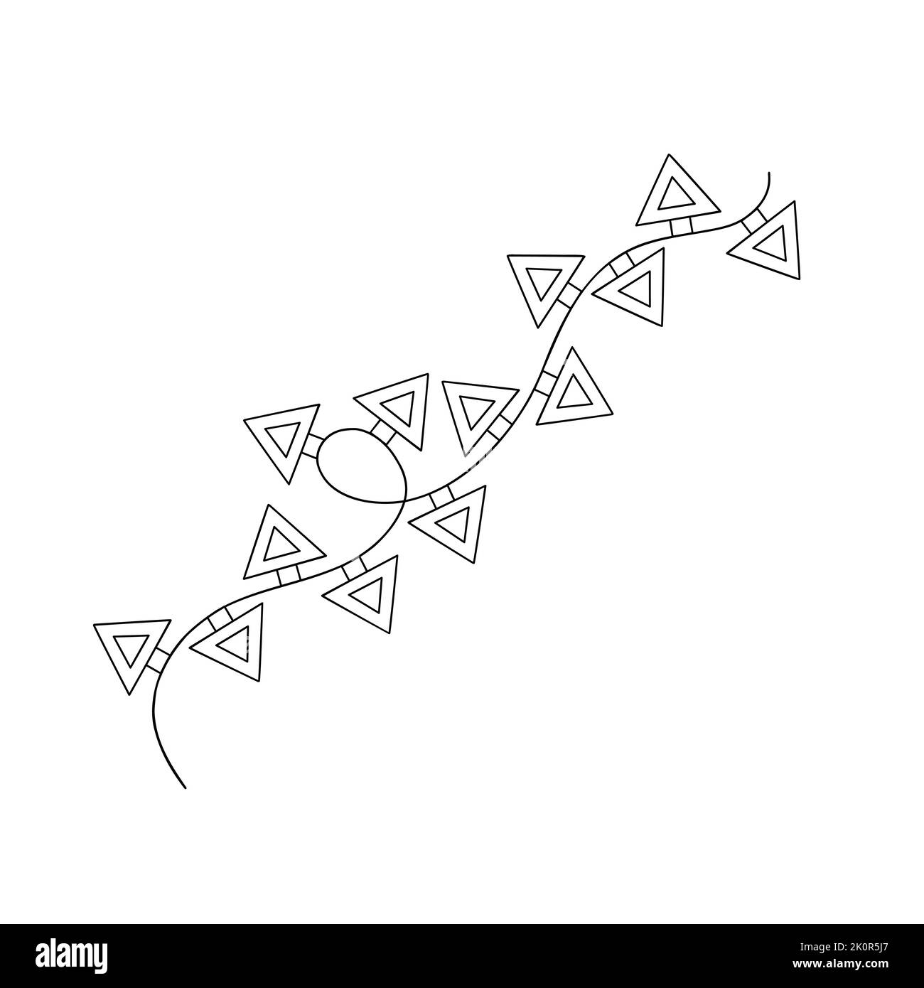 Luci di Natale cordoncino cordoncino semplice doodle disegno a mano vettore illustrazione, immagine di contorno per inverno Capodanno vacanza, compleanno eventi design Illustrazione Vettoriale