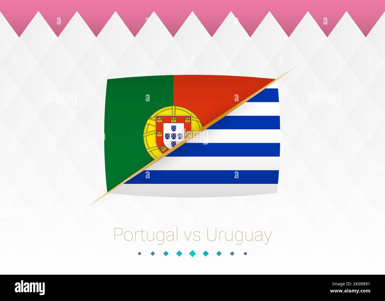 Nazionale di calcio Portogallo vs Uruguay. Calcio 2022 partita contro icona. Illustrazione vettoriale. Illustrazione Vettoriale