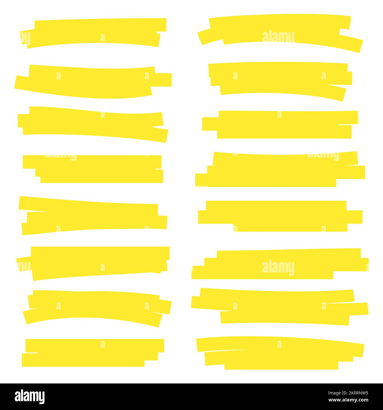 Tratti dell'evidenziatore giallo Illustrazione Vettoriale