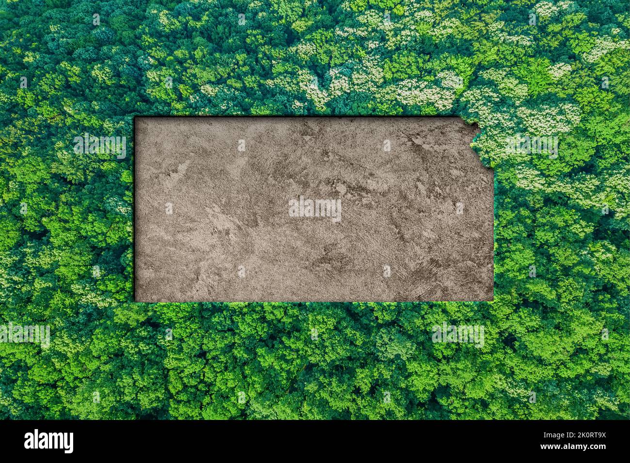 Mappa sostenibile di habitat di Kansas, concetto di ambiente Foto Stock