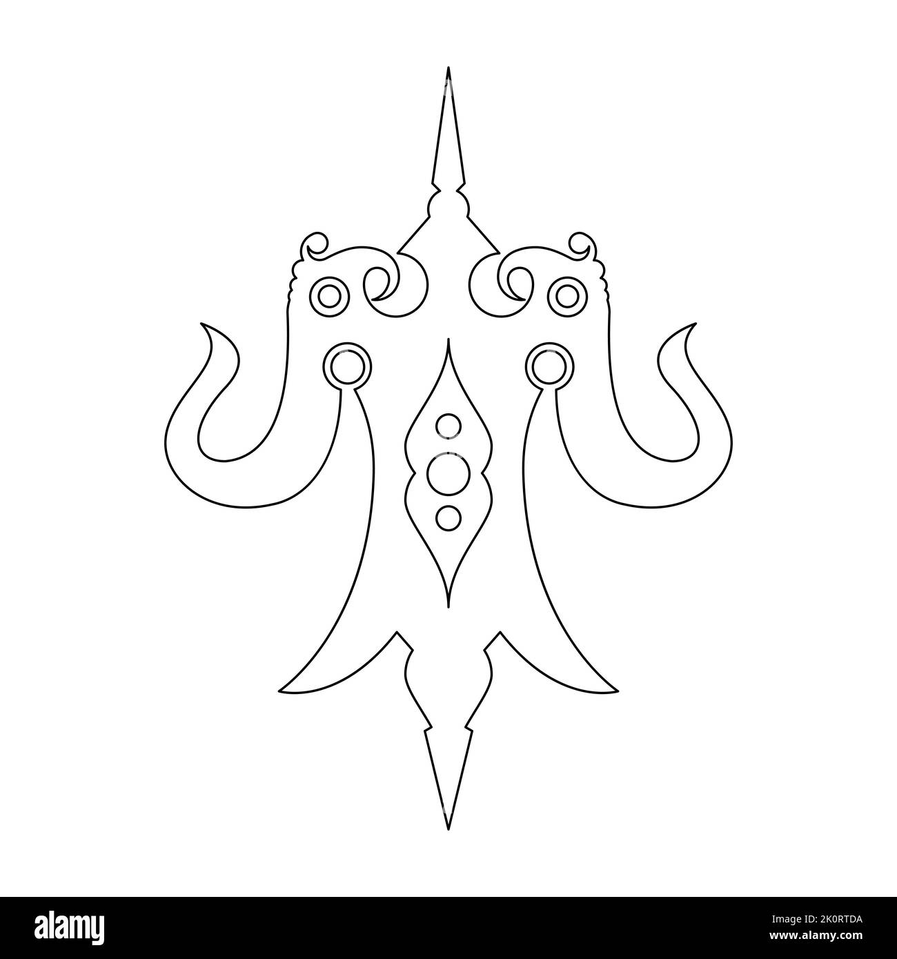 Modello di disegno grafico Dayak Etnik Illustrazione Vettoriale