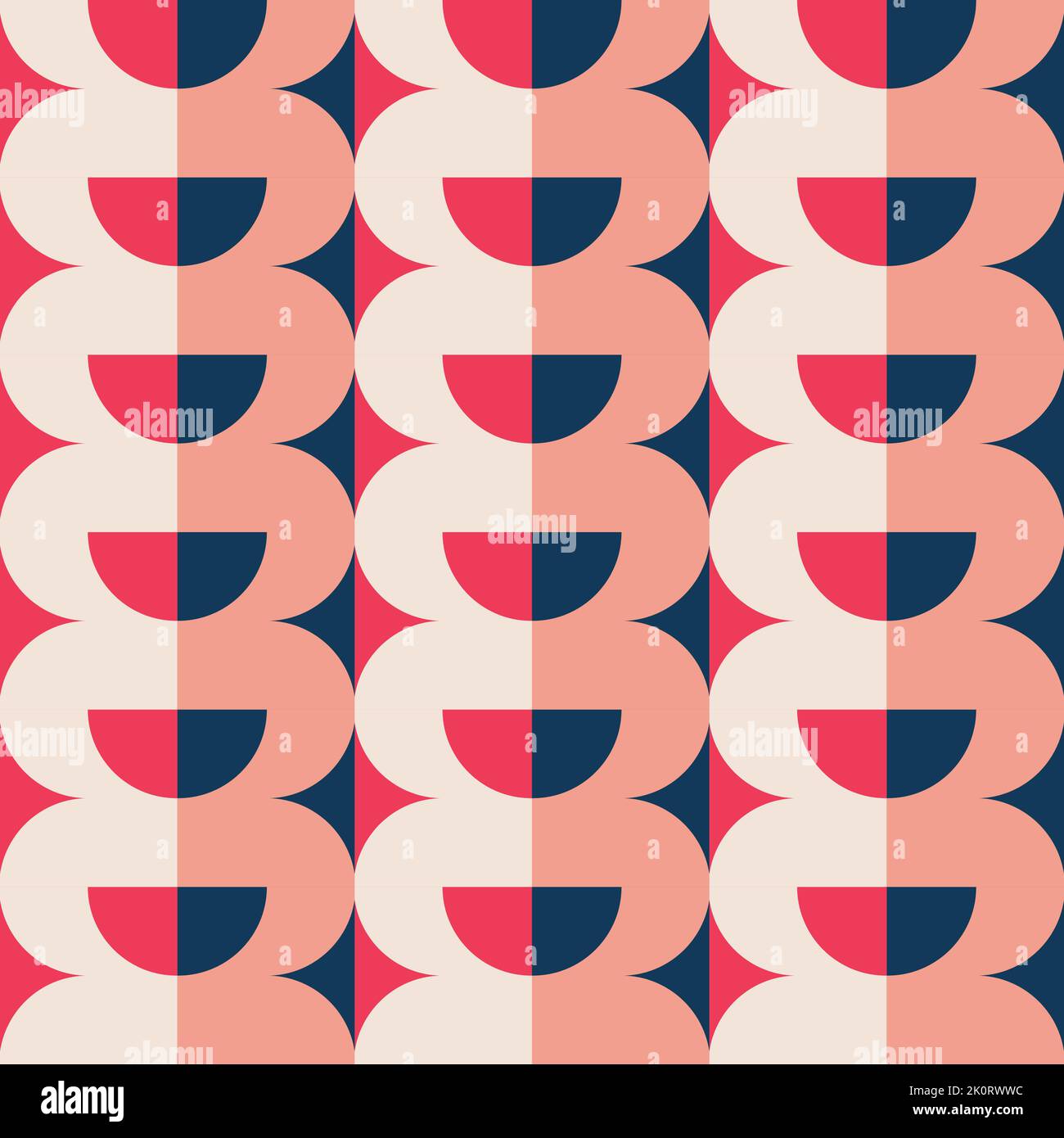 70s motivo vettoriale geometrico retrò senza giunture. Design astratto in stile di metà secolo. Ideale per tessuti, carta da parati, tessuti, abbigliamento e stampe alla moda. Illustrazione Vettoriale