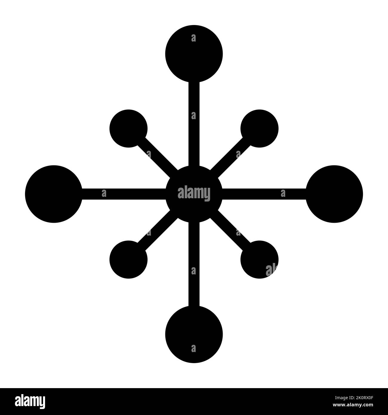 Icona di rete per collegare la rete dell'hub digitale e i dati del cerchio tecnologico Illustrazione Vettoriale
