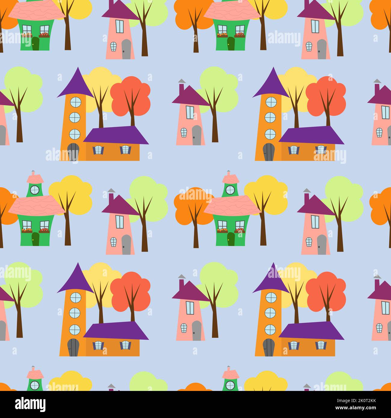 Case multicolore - modello senza cuciture. Illustrazione vettoriale. Illustrazione Vettoriale