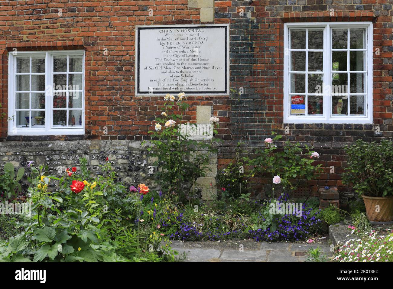 L'esterno dell'Ospedale di Cristo, Winchester City, Hampshire County; Inghilterra; Gran Bretagna, Regno Unito Foto Stock