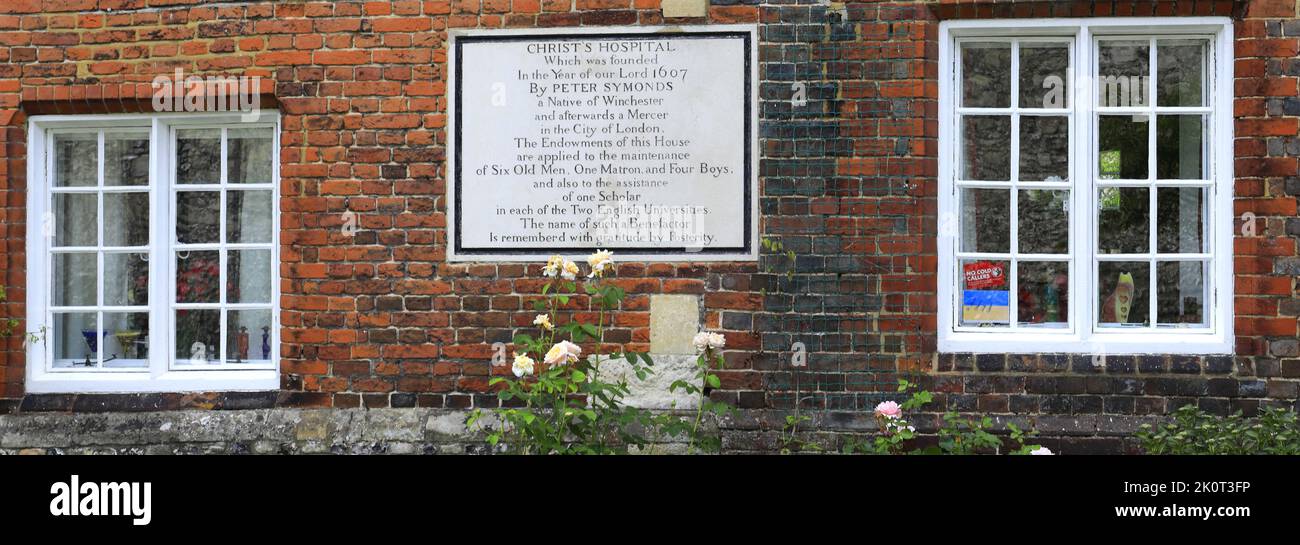 L'esterno dell'Ospedale di Cristo, Winchester City, Hampshire County; Inghilterra; Gran Bretagna, Regno Unito Foto Stock