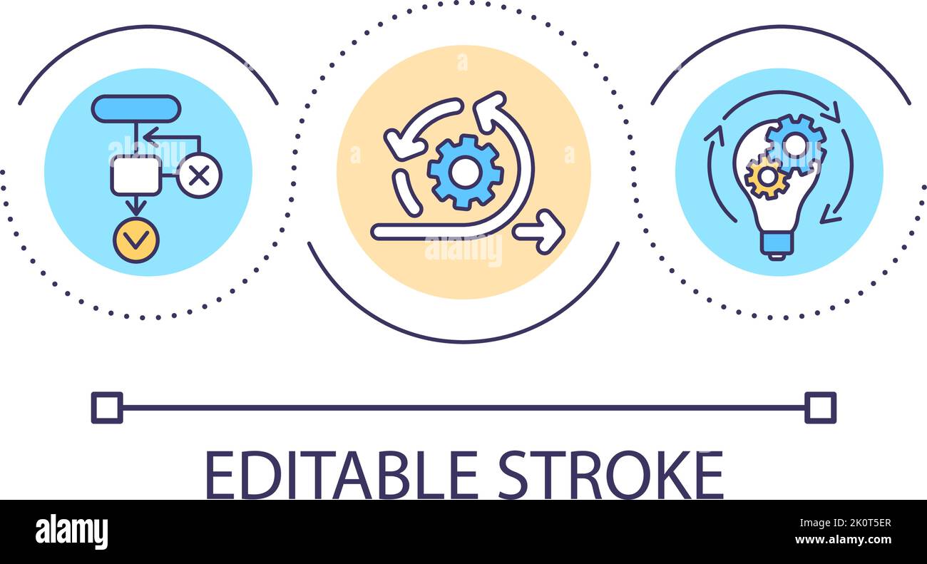 Icona del concetto di loop di pianificazione aziendale Agility in business planning Illustrazione Vettoriale