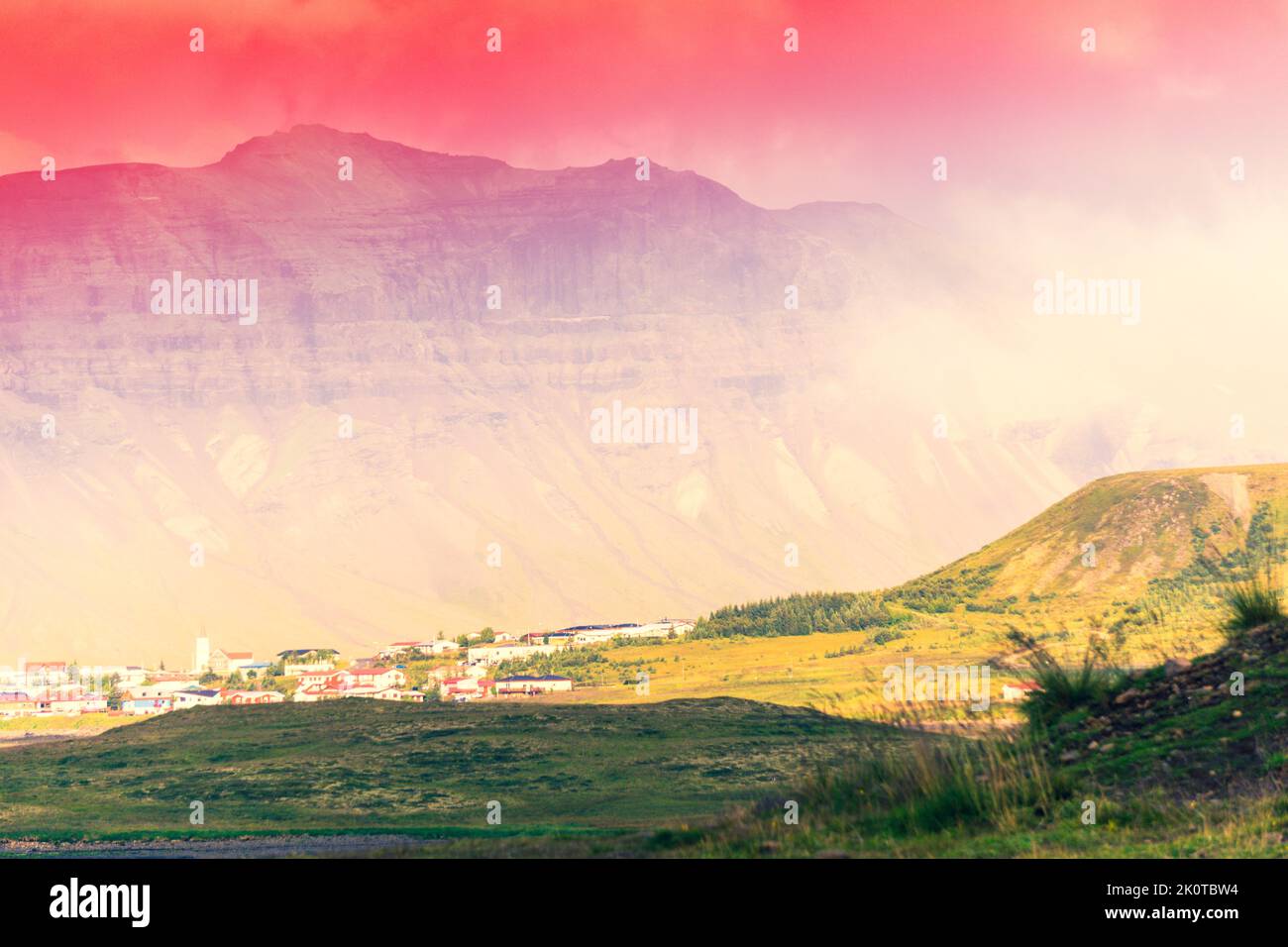 Montagne in Islanda, regione di Sudurland - fotografia HDR Foto Stock