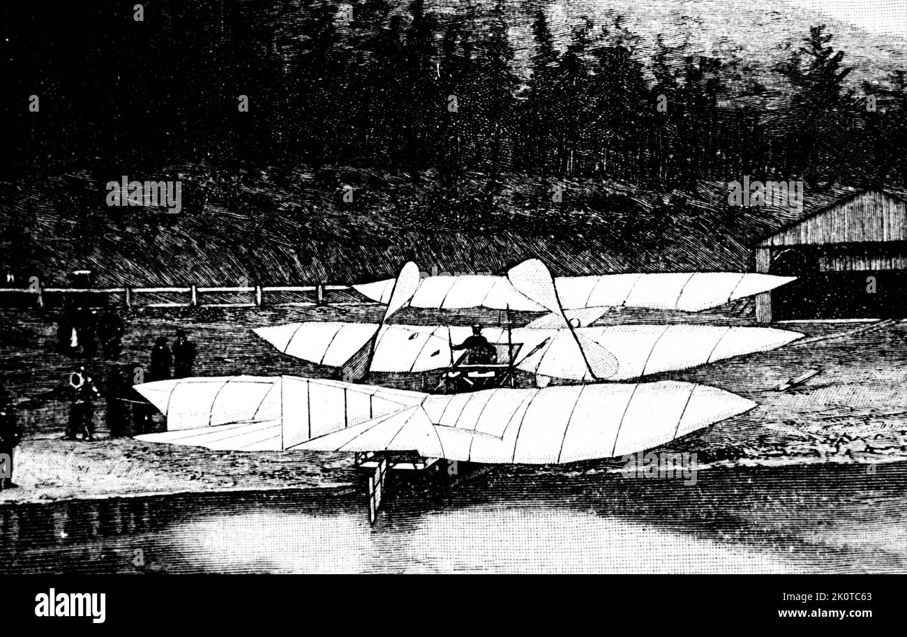 L'aereo d'acqua di Wilhelm Kress. Wilhelm Kress (1836-1913) pioniere dell'aviazione. Datato 20th ° secolo Foto Stock