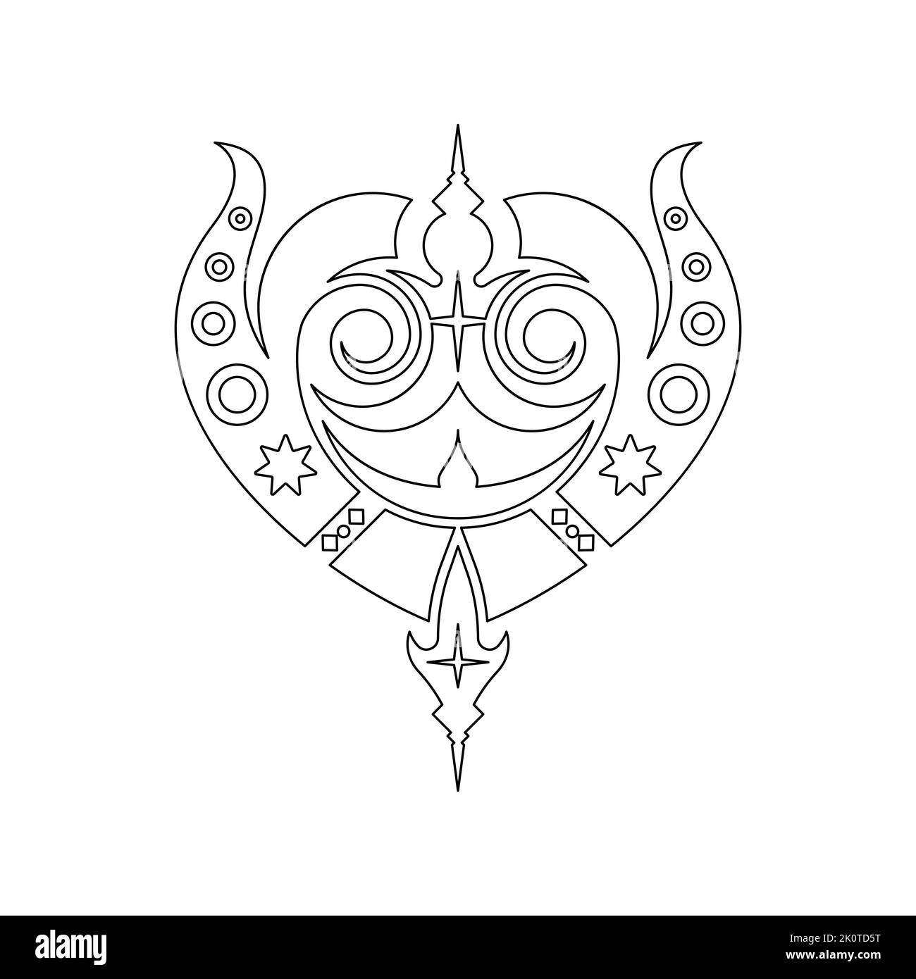 Modello di disegno grafico Dayak Etnik Illustrazione Vettoriale