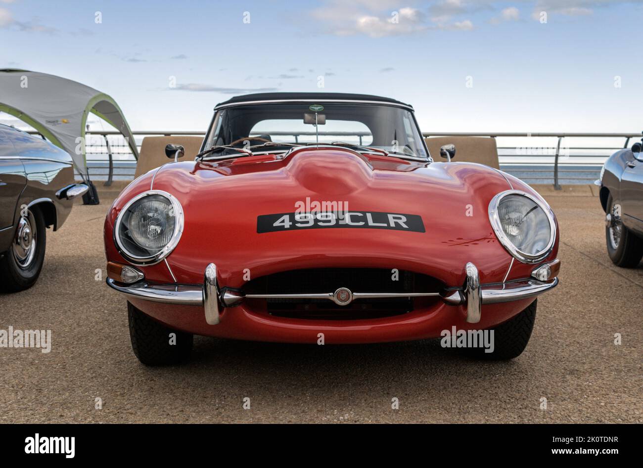 E-Type Jaguar. La 100 a Blackpool 2022. Foto Stock