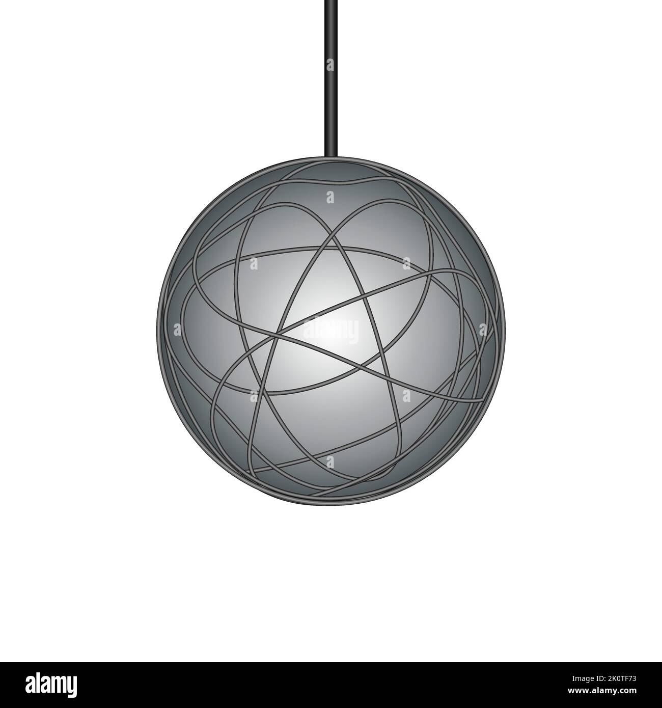 Una sfera luminosa di filo, design moderno. Illustrazione vettoriale. Illustrazione Vettoriale