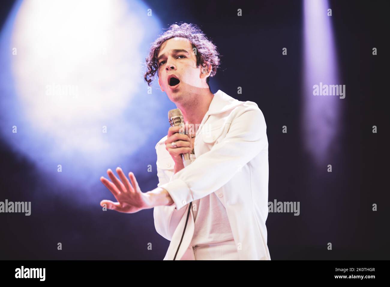 GERMANIA, NORIMBERGA, ROCK IM PARK 2016: Matty Healy, cantante della pop rock band inglese, che si esibisce dal vivo sul palco al Rock im Park Festival edizione 2016 Foto Stock