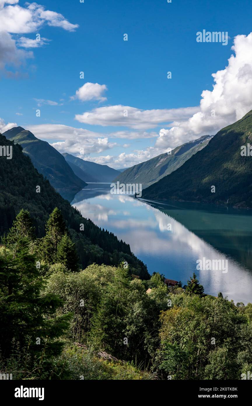 Fjærlandsfjord Vestland County Norvegia Foto Stock