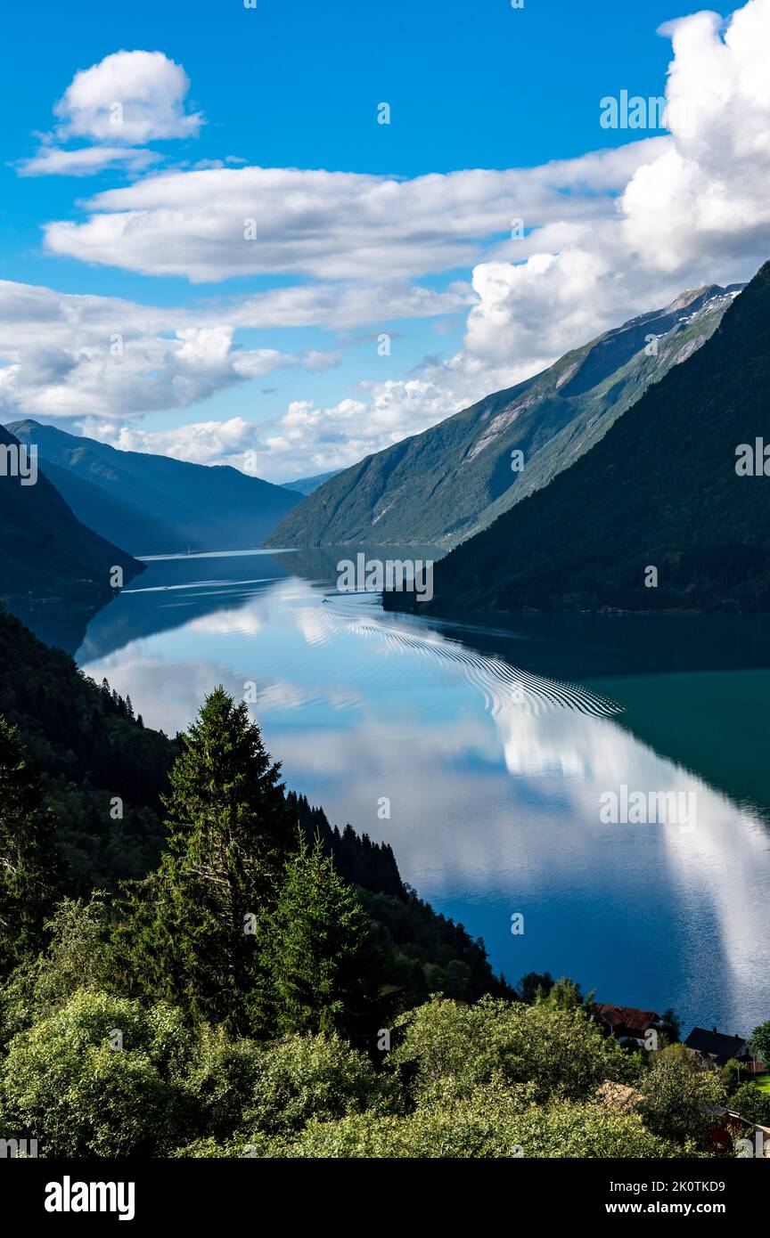 Fjærlandsfjord Vestland County Norvegia Foto Stock