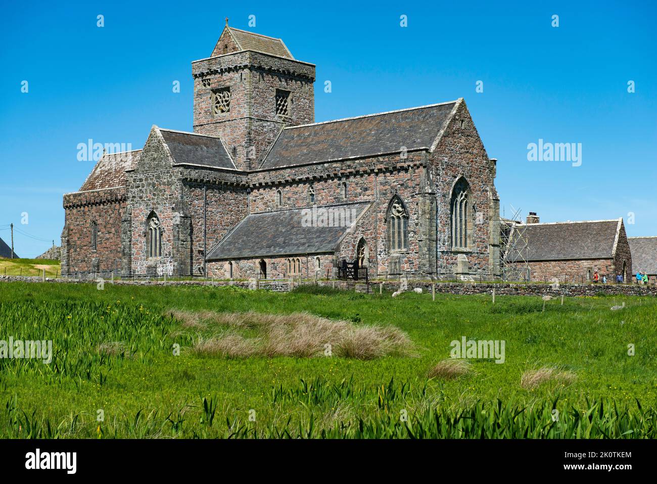 Iona Abbey e Nunnery Iona Scotland Foto Stock
