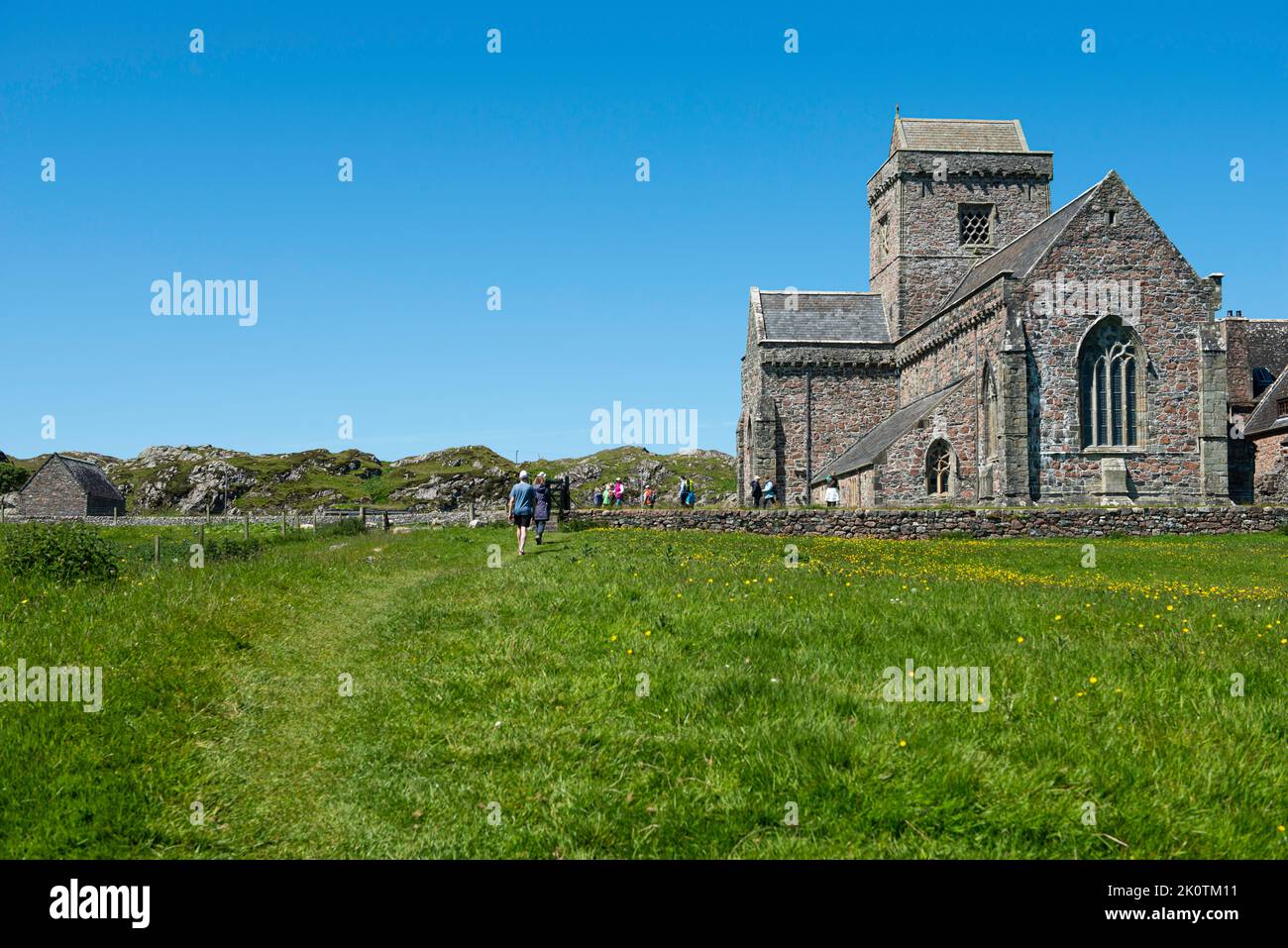 Iona Abbey e Nunnery Iona Scotland Foto Stock