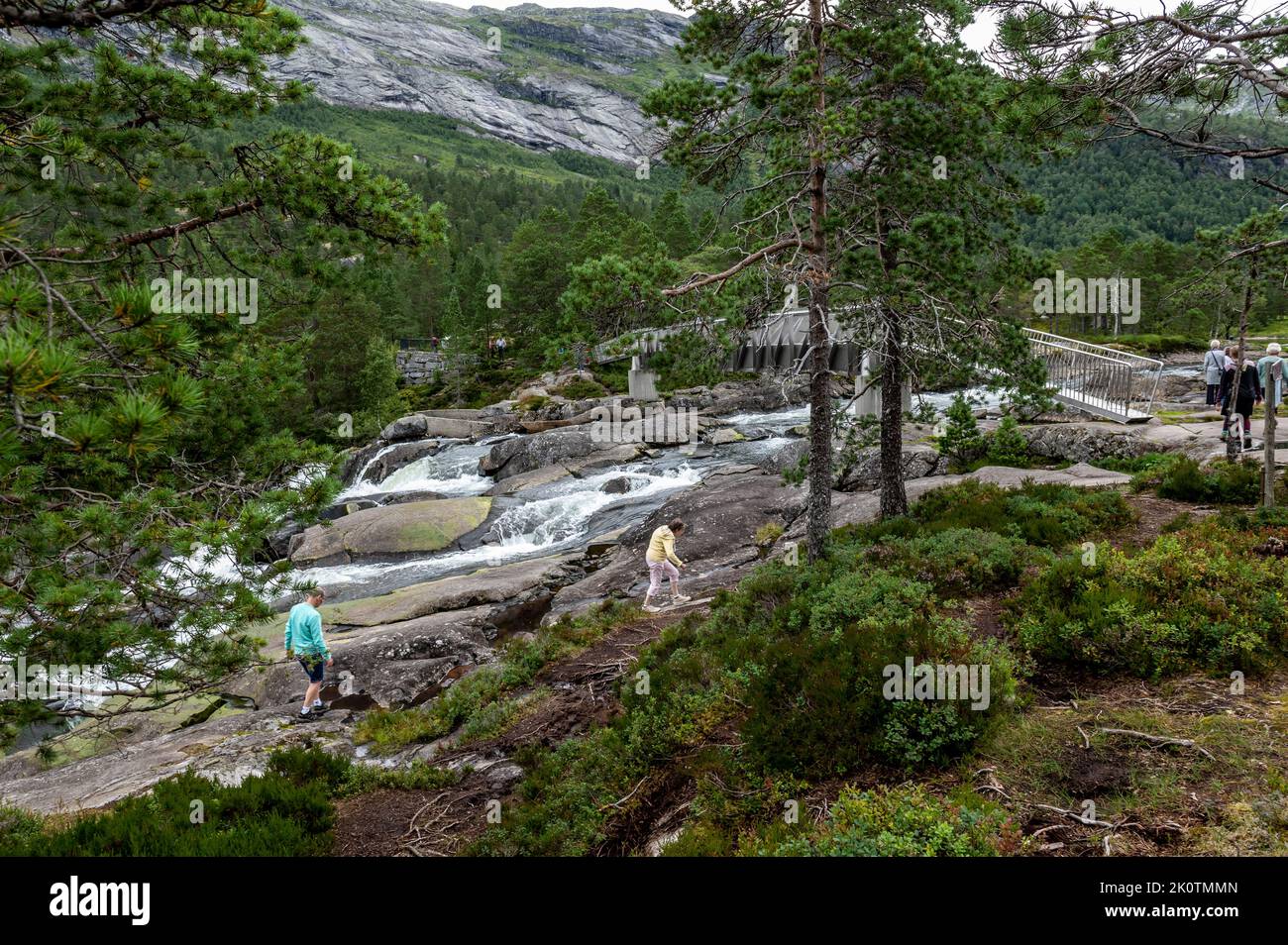 Likholefossen acqua caduta a Noway Foto Stock