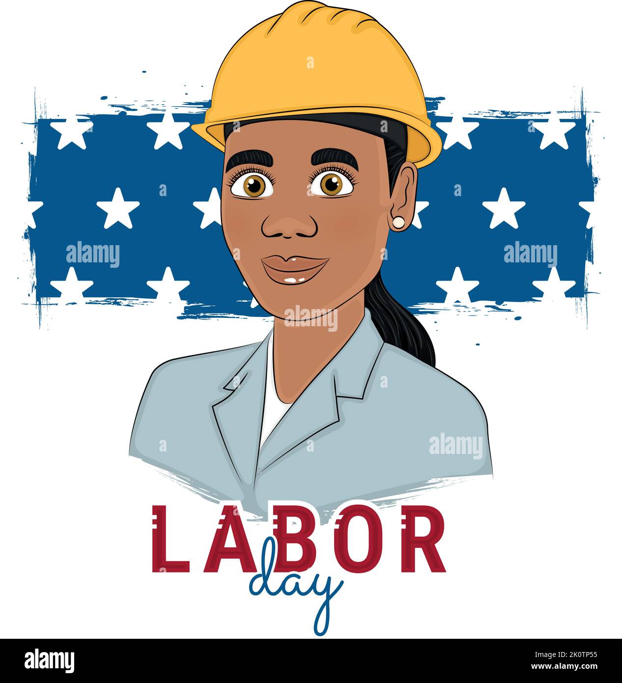 Ingegnere femmina isolato con Uniform Labor Day Vector Illustrazione Vettoriale