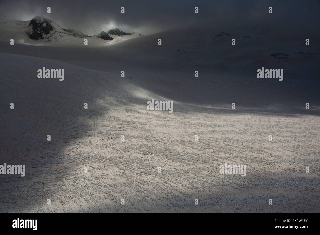 Eindrücke vom Orny-Gletscher in den Walliser Alpen Foto Stock