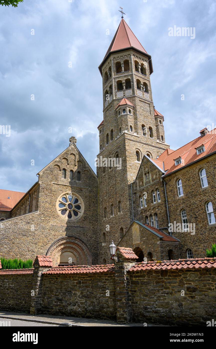 L'Abbazia Benedettina di San Maurizio e San Maurizio di Clervaux. Clervaux, Lussemburgo. Foto Stock