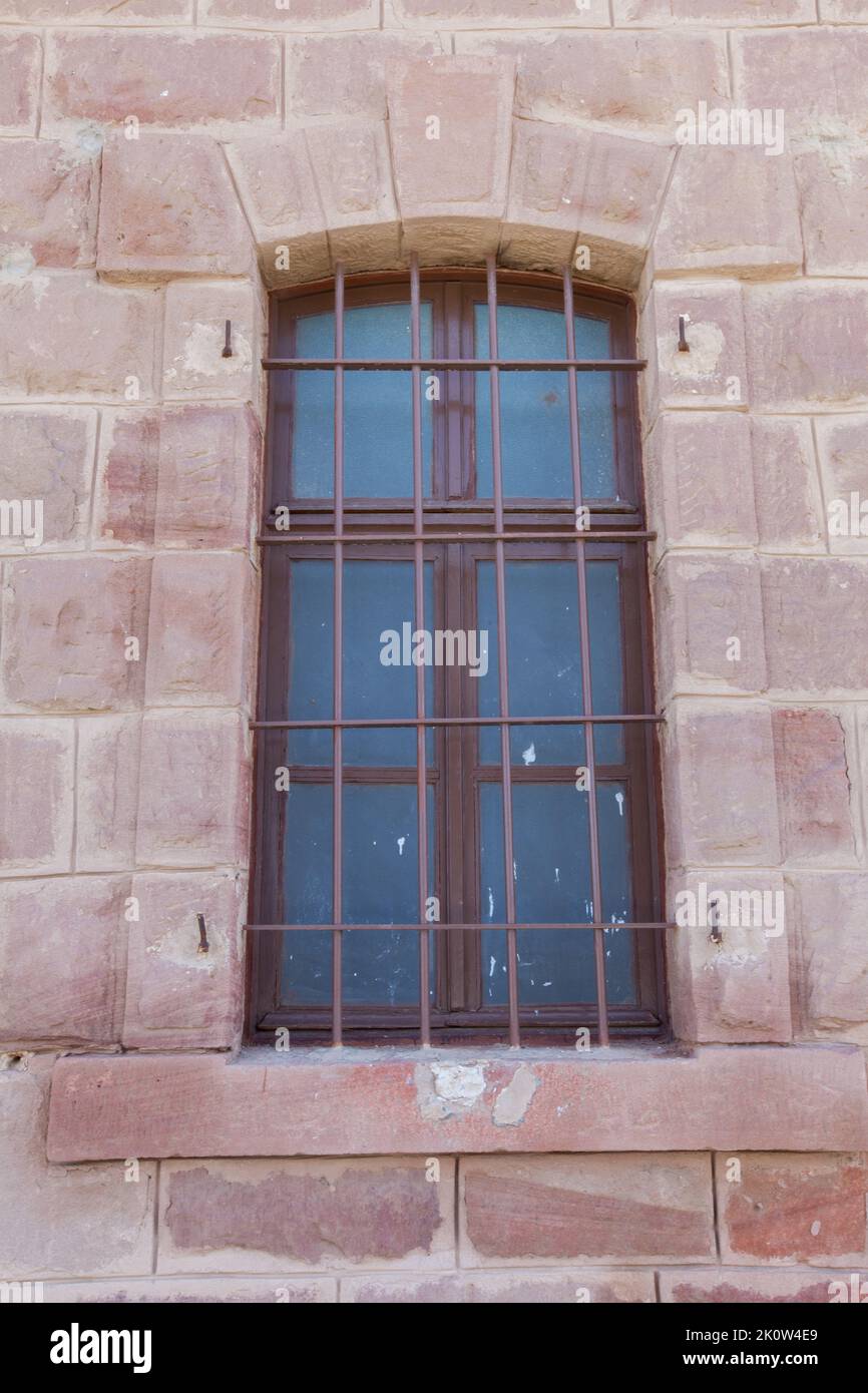 Al Ula, Arabia Saudita - restaurato treno ferroviario Hejaz costruito per l'Impero Ottomano Foto Stock