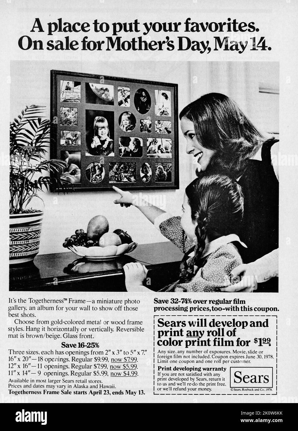 Vintage 19 May 1978 'Family Circle' magazine advert, USA Foto Stock