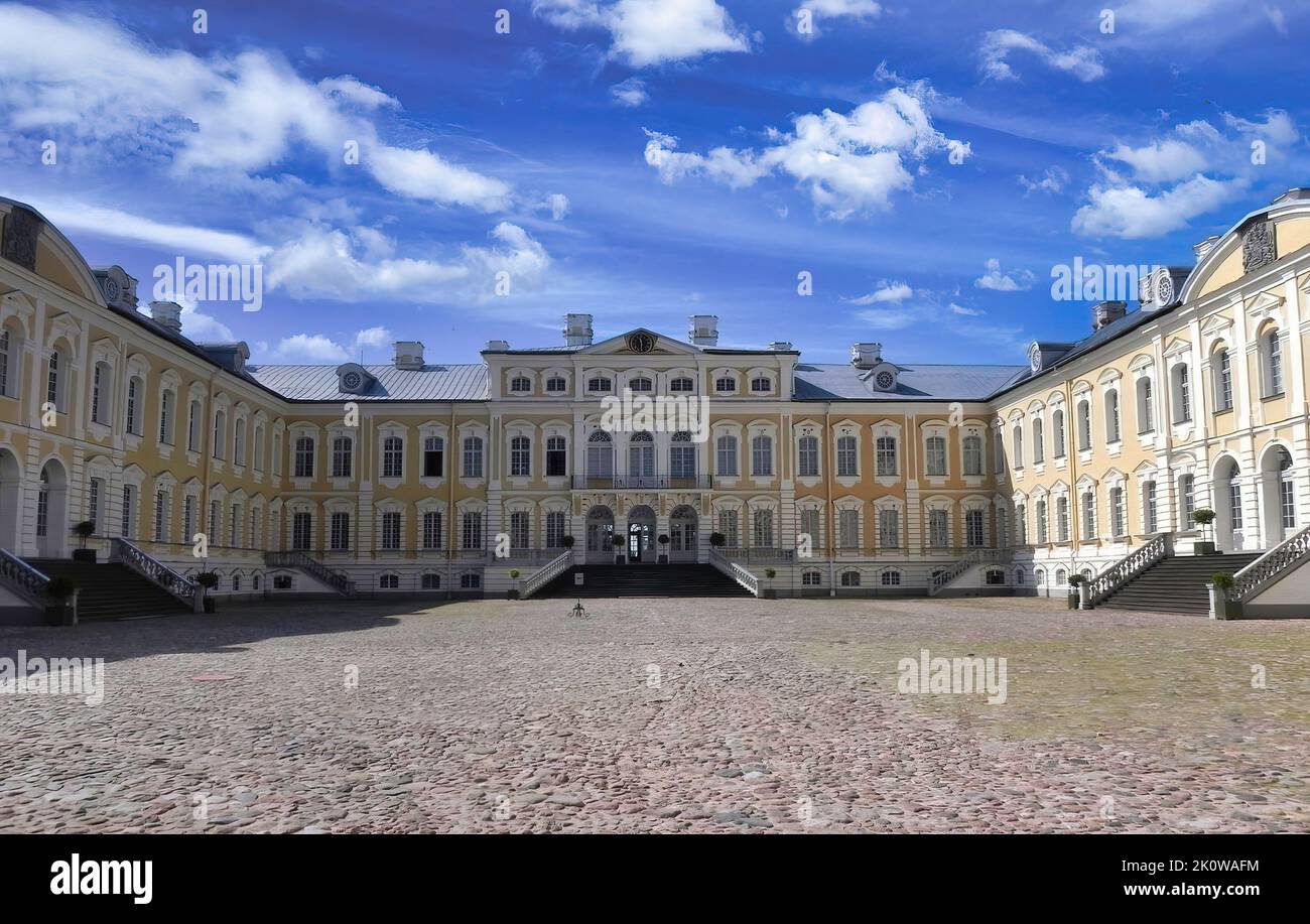 Il bellissimo Palazzo Rundale in Lettonia ex residenza estiva della nobiltà lettone Foto Stock