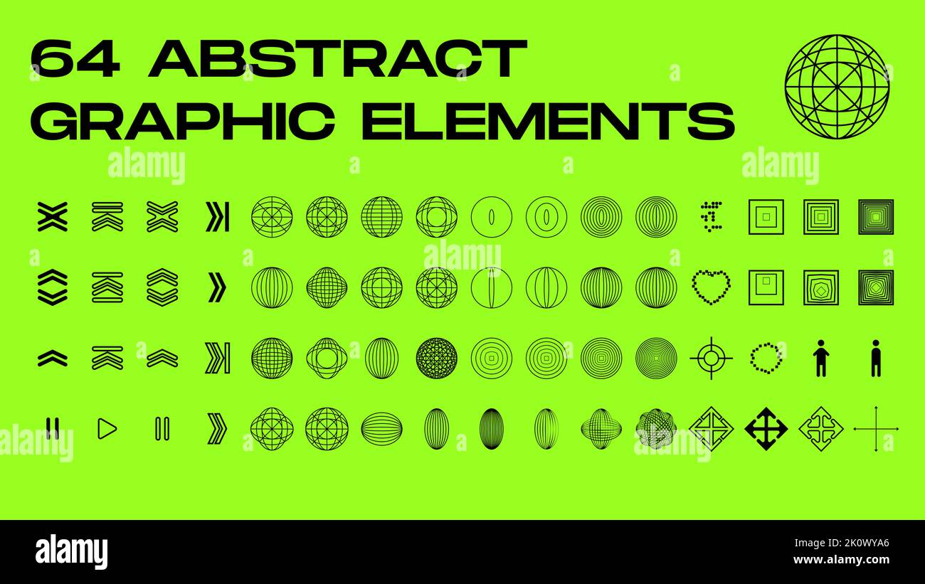 Forme geometriche astratte, forme brutalistiche, elementi geometrici di memphis. Illustrazione Vettoriale