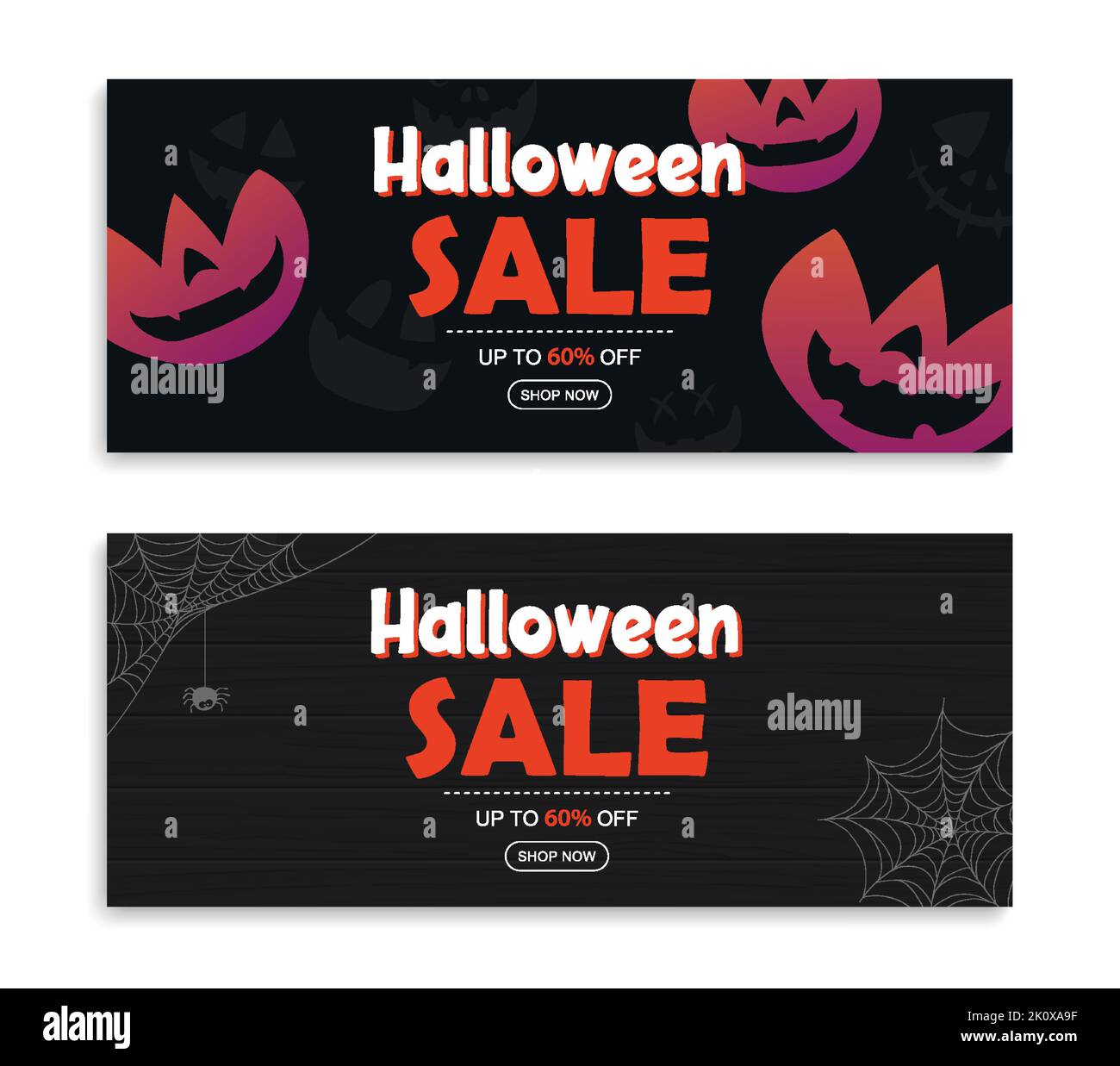 Sfondo banner vendita Halloween. Modello di illustrazione di Halloween per poster, volantino, vendita e tutto il design. Illustrazione Vettoriale