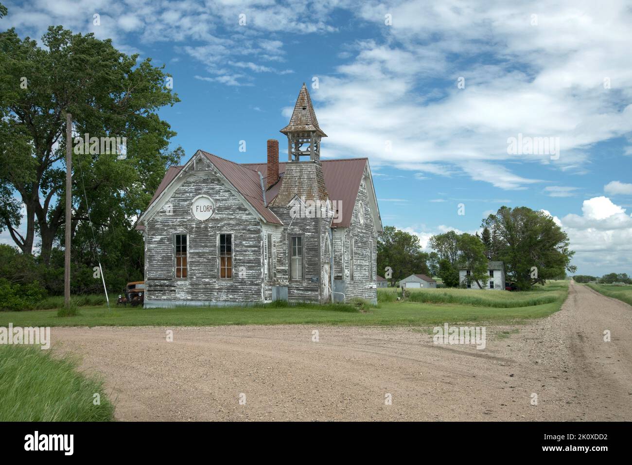 USA, Great Plains, North Dakota, Flora Ghost Town Foto Stock