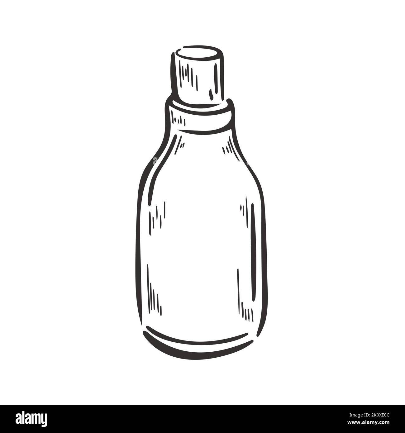 Vecchia bottiglia di vetro sigillata con olio o profumo Illustrazione Vettoriale