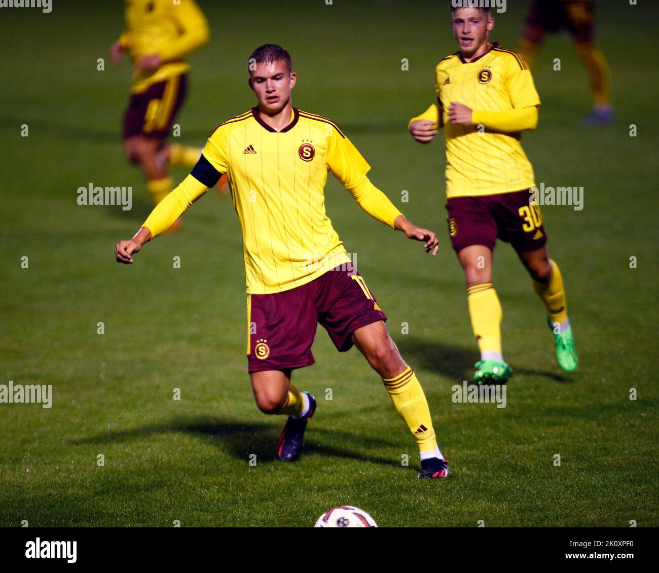 DAGENHAM INGHILTERRA - SETTEMBRE 13 : Tomas Schanelec di Sparta Praga U21s durante la Premier League International Cup match tra West Ham United U21s A. Foto Stock