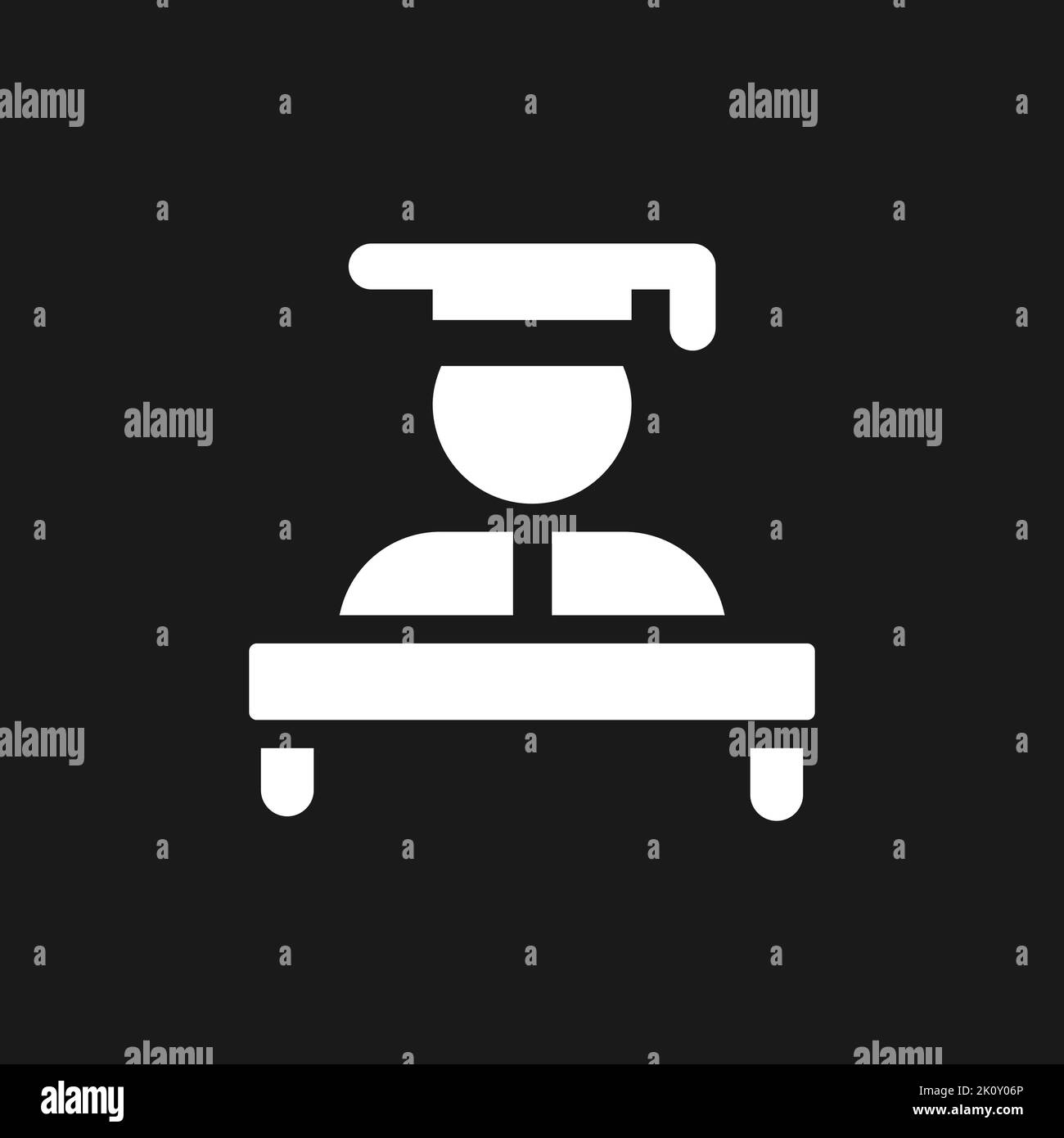 Icona dell'interfaccia utente glyph in modalità scura per la cerimonia di laurea Illustrazione Vettoriale