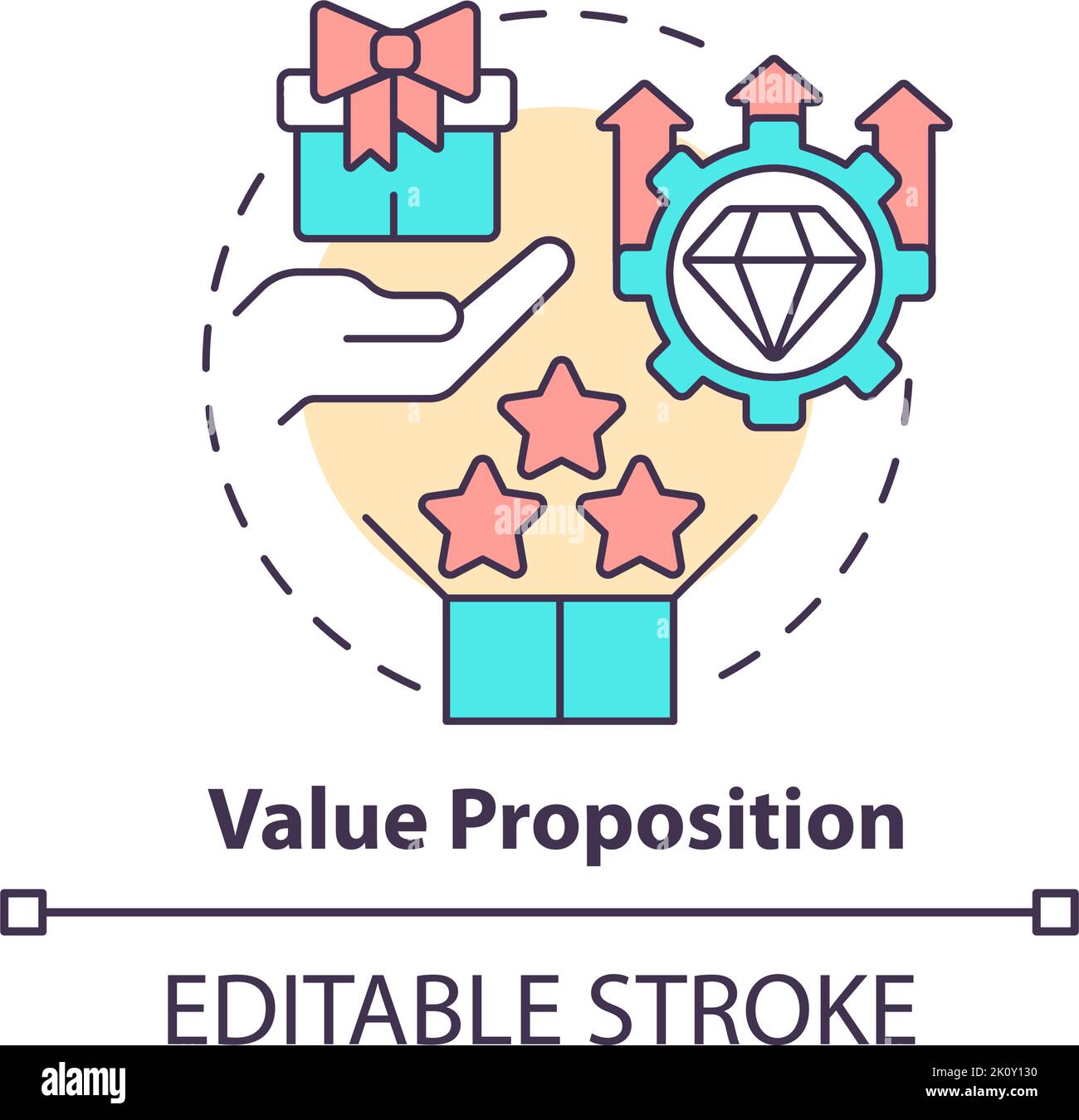 Icona del concetto di proposta di valore Illustrazione Vettoriale