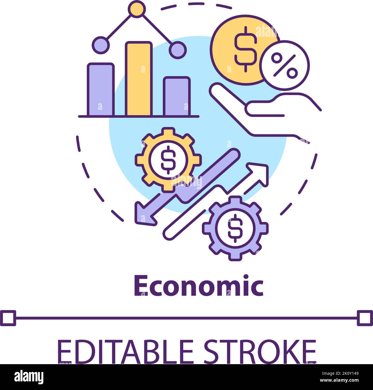 Icona del concetto economico Illustrazione Vettoriale