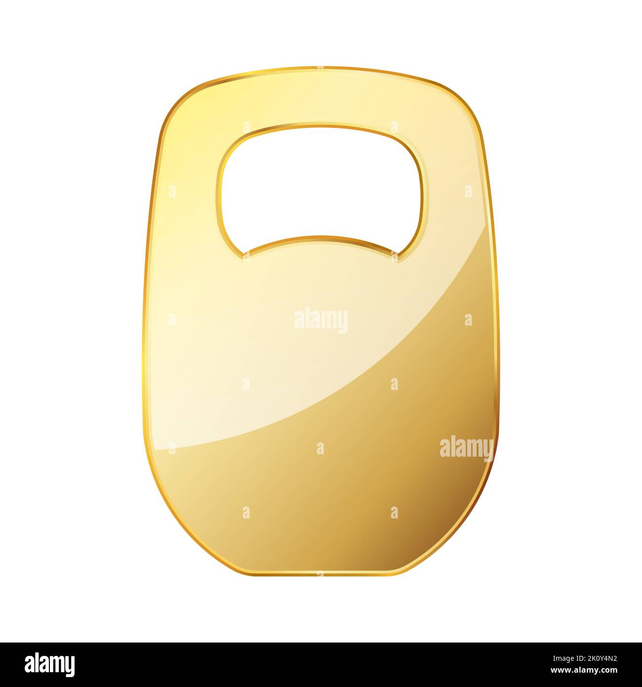 Icona Kettlebell d'oro. Elemento di design con logo dorato. Illustrazione vettoriale. Icona di KettleBell di esercitazione Illustrazione Vettoriale