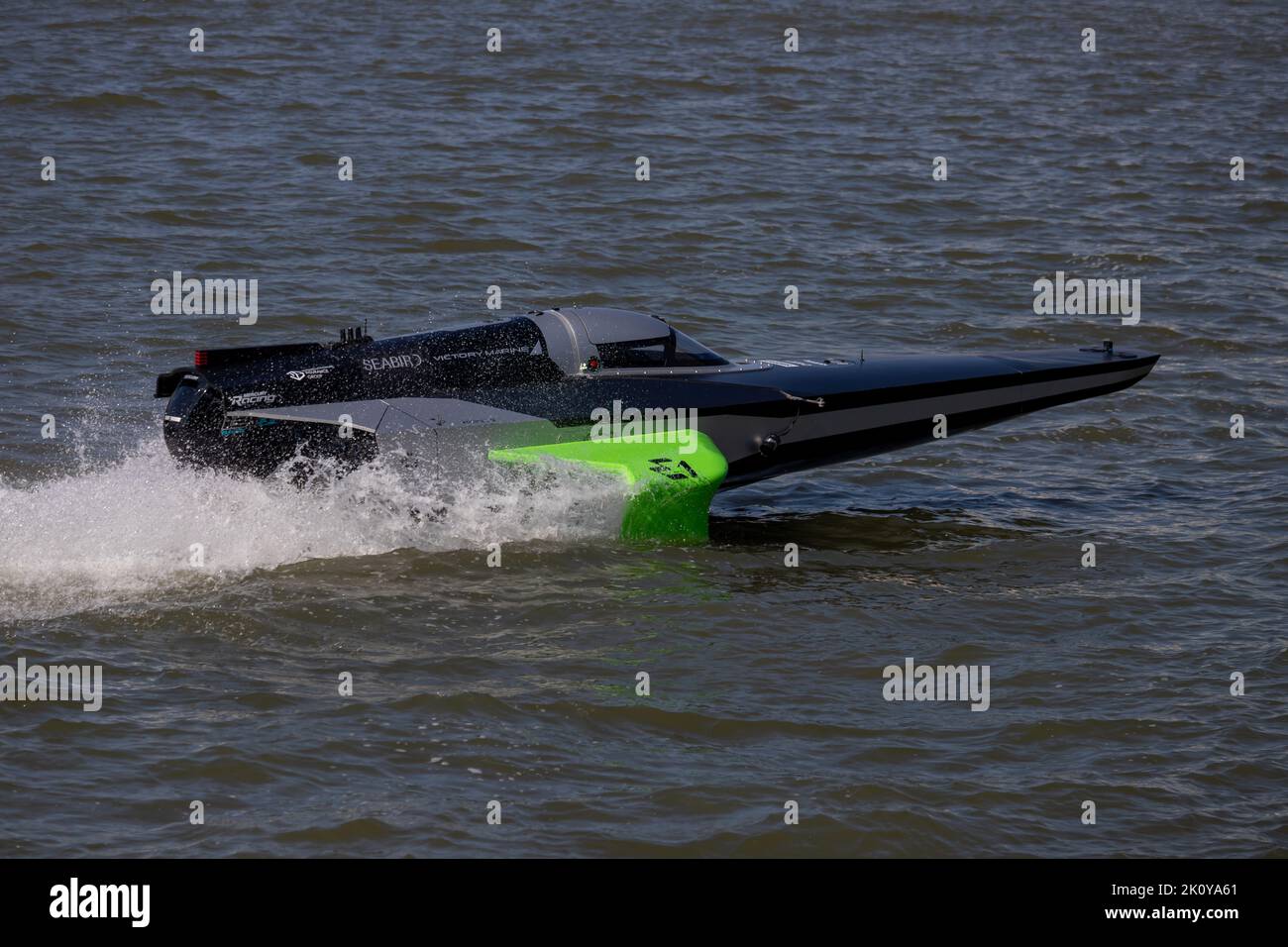 Il Racebird, motoscafo elettrico serie e 1 al Wereld Havendagen di Rotterdam, Paesi Bassi Foto Stock