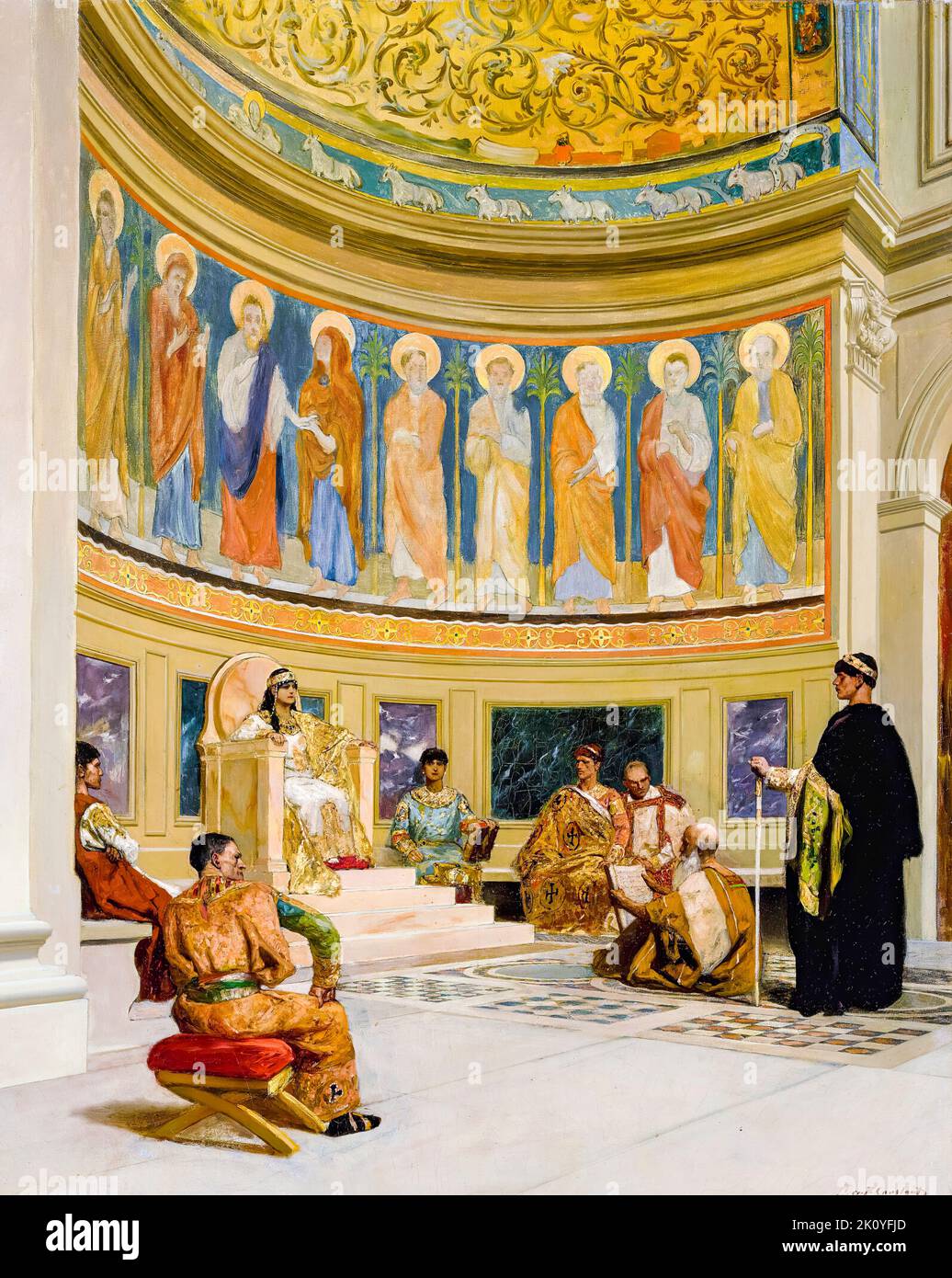 San Giovanni Crisostomo esiliato dall'imperatrice Eudoxia (morto nel 404), dipinto in olio su tela di Jean-Joseph Benjamin-Constant, prima del 1902 Foto Stock