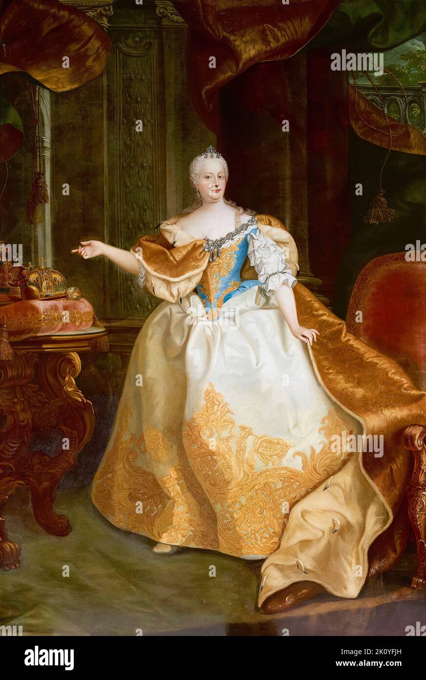 Maria Teresa (1717-1780), Arciduchessa d'Austria, Regina d'Ungheria e Boemia, Imperatrice Sacra Romana, dipinto a olio su tela di Martin van Meytens, 1750-1765 Foto Stock