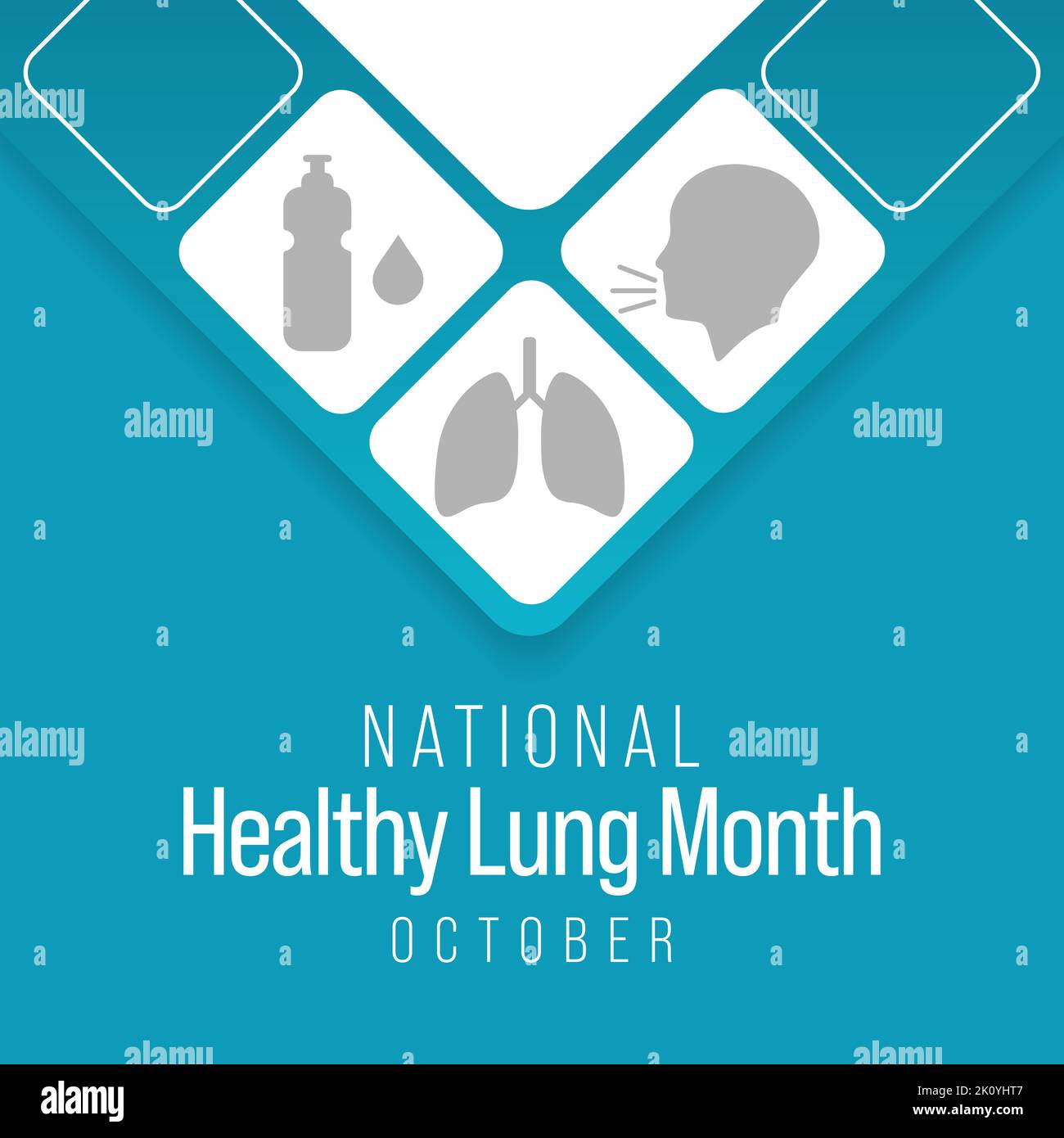 Il mese del polmone sano è osservato ogni anno nel mese di ottobre, per istruire il pubblico circa l'importanza di proteggere i loro polmoni contro trascuratezza generale, br Illustrazione Vettoriale