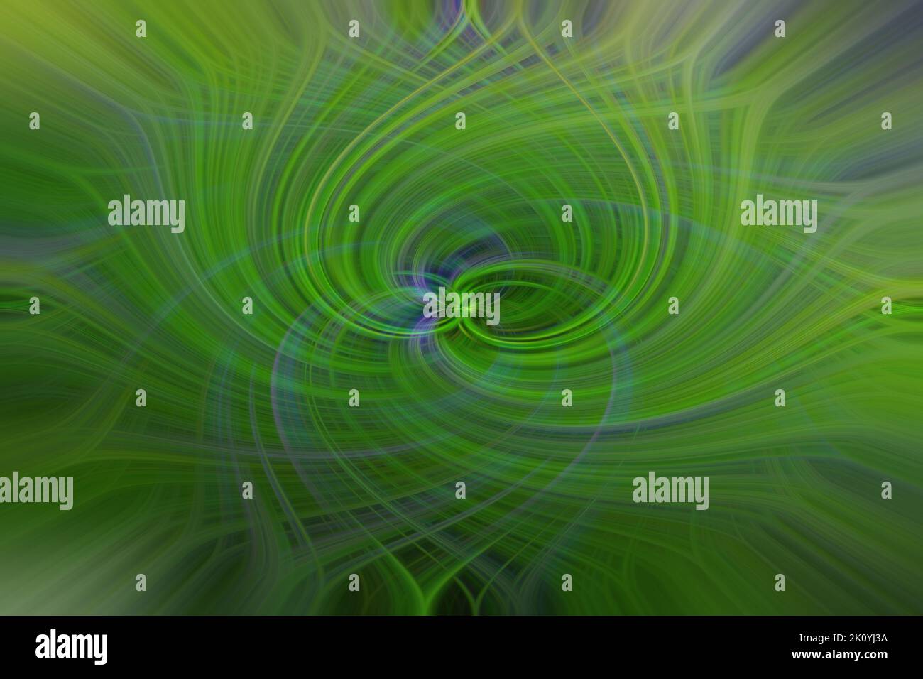 Arte digitale, illustrazione 3D, disegno frattale astratto verde Foto Stock